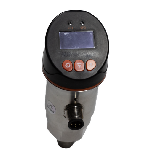 Pressure Switch NPN or PNP and Transmitter 4–20 mA – 10 BAR / 145 PSI – Display 0–40 BAR – IP65 – 1/4" NPT